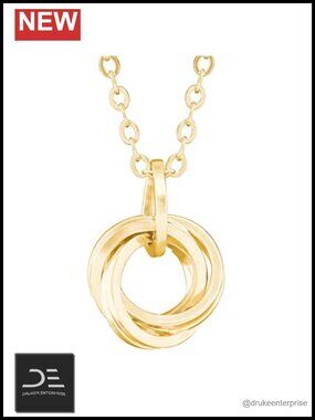Chunky 14K Gold Filled Love Knot Pendant Necklace with 20" Cable Chain